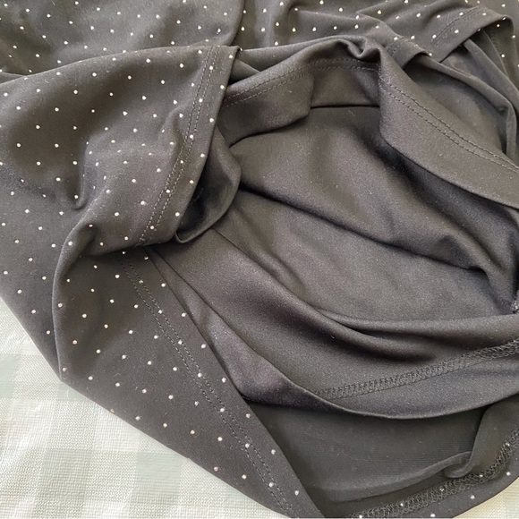 Frank Lyman black dress wrap beaded silver studd 3/4 sleeves flattering noir 12 - Picture 9 of 16